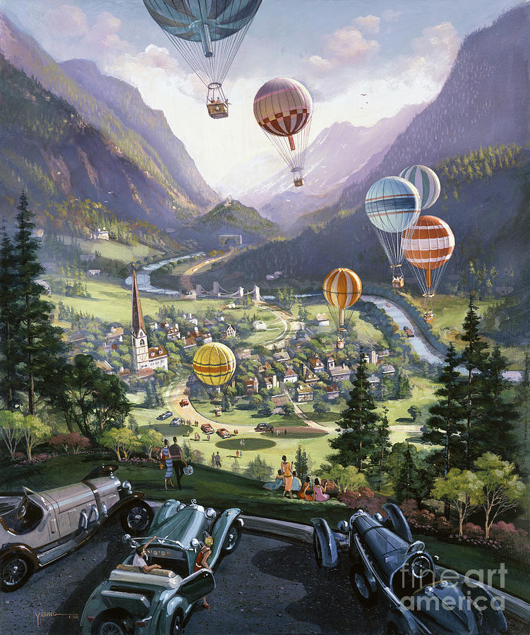 Vintage Painting - Up Up and Away by MGL Meiklejohn Graphics Licensing