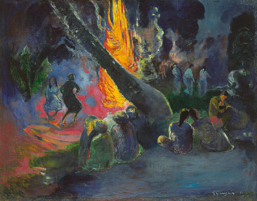 Upa Upa.The Fire Dance Painting by Paul Gauguin