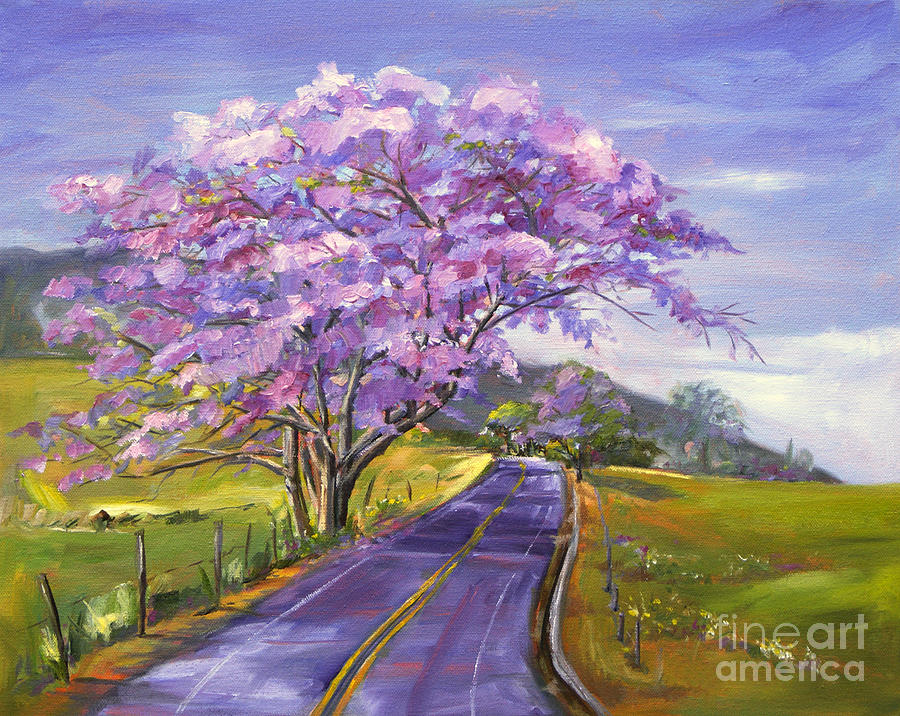 Landscape Painting - Purple Jacaranda Trees Upcountry in Bloom by Jennifer Beaudet-Zondervan
