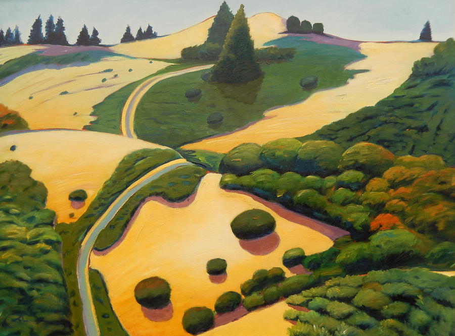 California Painting - Uphill. by Gary Coleman