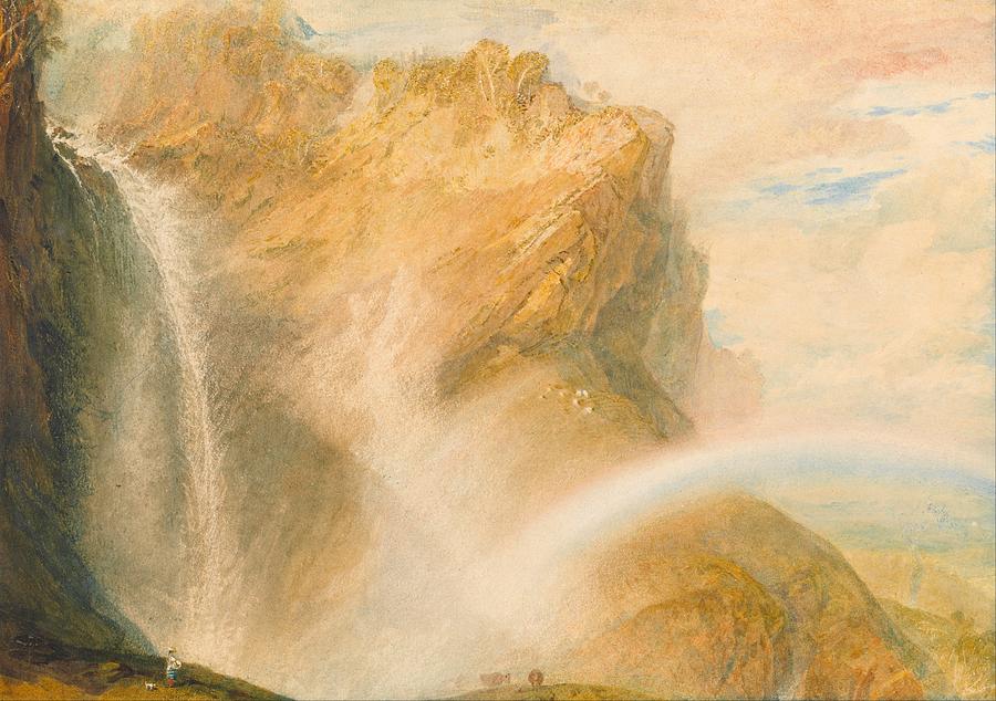 Joseph Mallord William Turner Painting - Upper Fall of the Reichenbach - Rainbow by JMW Turner