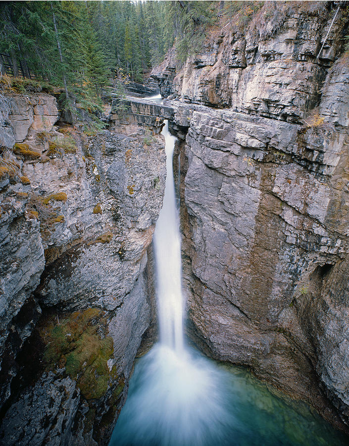 1M3340-Upper Falls, Johnston Canyon Photograph by Ed  Cooper Photography