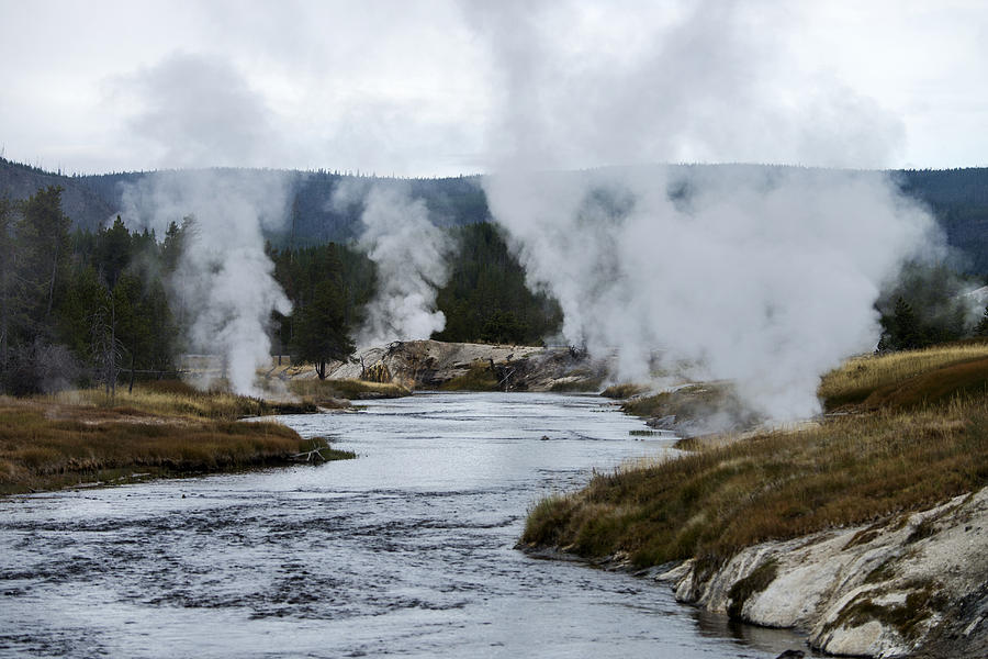 Yellowstone National Park Photograph - Upper Geyser Basin, Yellowstone Np, Wy by Mark Newman