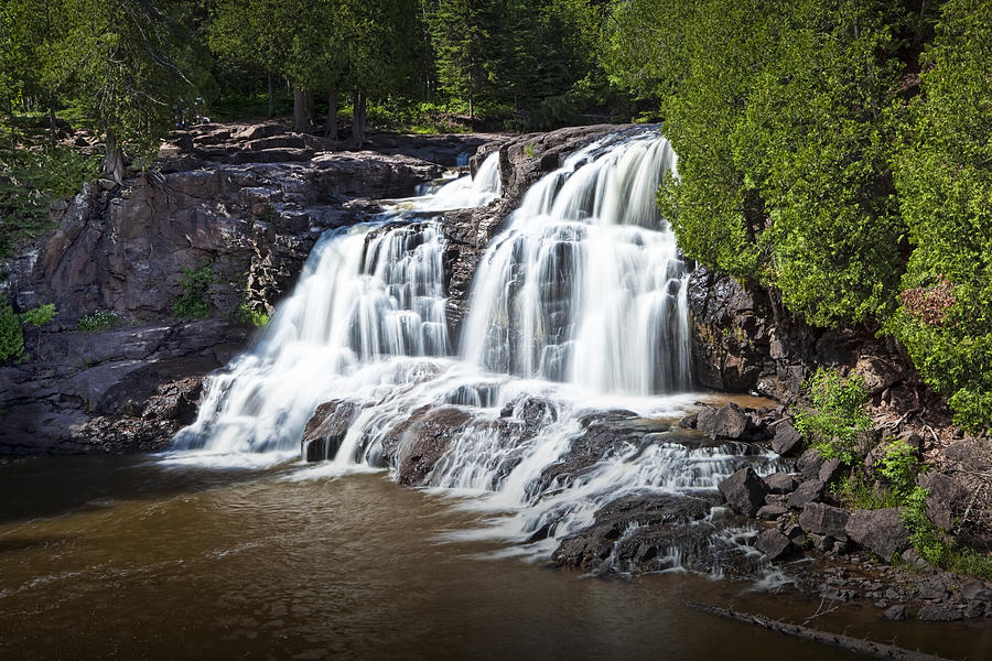 Upper Gooseberry Falls in Minnesota No. 4530 Photograph by Randall Nyhof