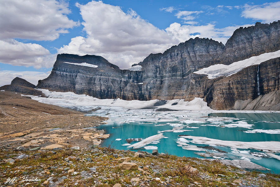 Upper Grinnell Lake and Glacier Photograph by Jeff Goulden