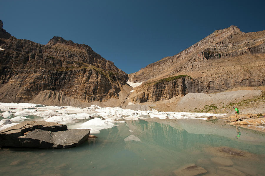 Glacier National Park Photograph - Upper Grinnell Lake, Icebergs by Howie Garber