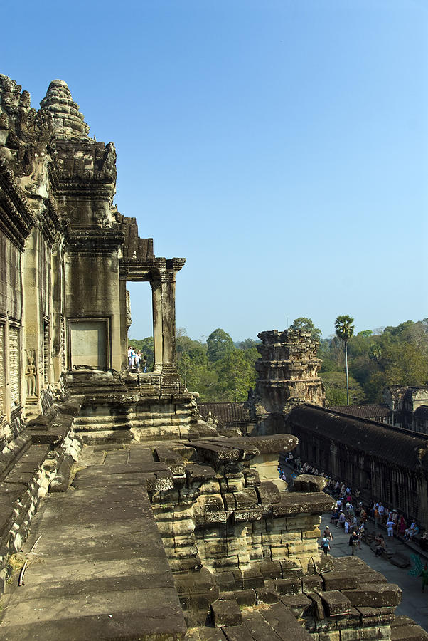 Architecture Photograph - Upper Level Angkor Wat, Angkor, Cambodia by Photo By D. Johnson