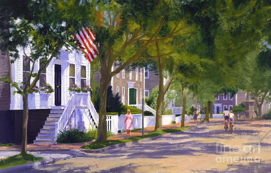 Upper Main Street Nantucket Painting by Candace Lovely