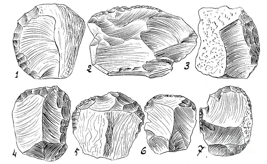 Upper Paleolithic Scrapers, Illustration Photograph by Wellcome Images