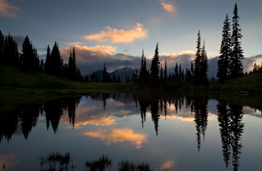 Upper Tipsoo Lake at Sunset Photograph by Michael Russell