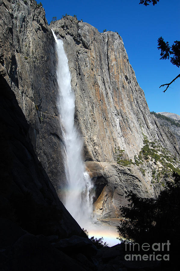 Upper Yosemite Falls and Faint Rainbow Photograph by Debra Thompson