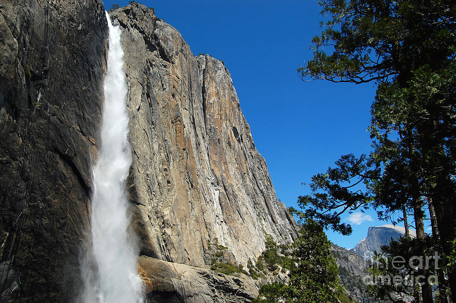 Upper Yosemite Falls and Half Dome Photograph by Debra Thompson