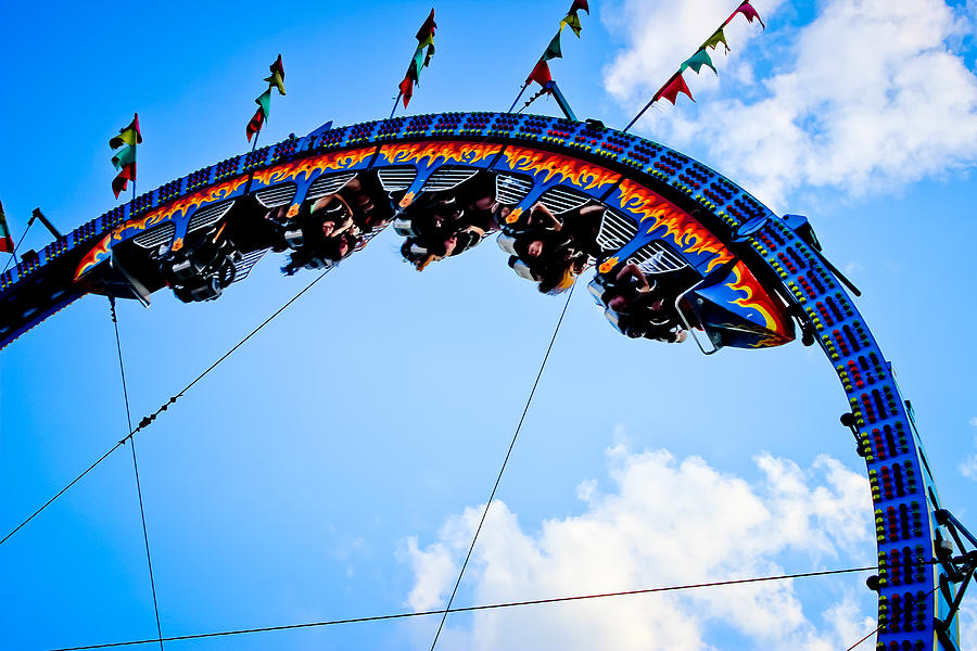 Amusement Ride Photograph - Upside Down by Colleen Kammerer