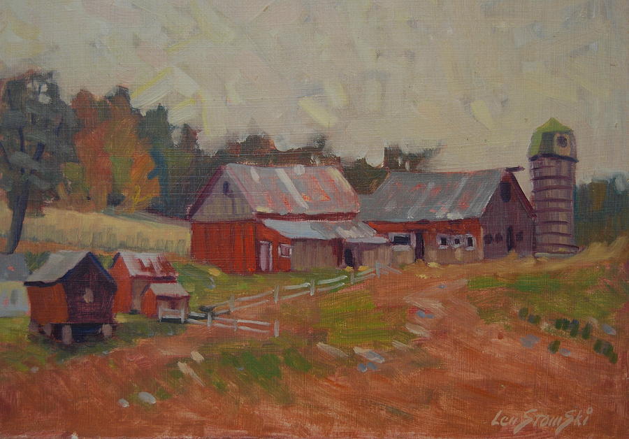 Upstate Farm Painting by Len Stomski