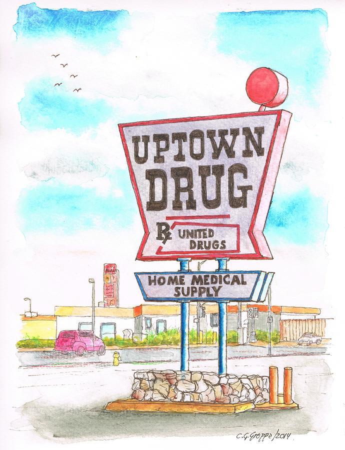 Uptown Drug Sing In Route 66, Andy Devine Ave., Kingman, Arizona Painting
