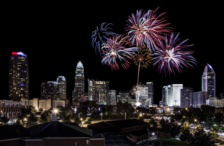 Charlotte Photograph - Uptown Fireworks 2014 by Chris Austin