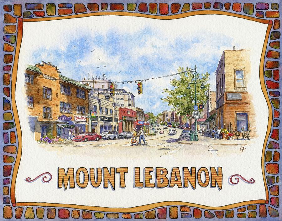 Watercolor Painting - Uptown Mt. Lebanon by Leslie Fehling