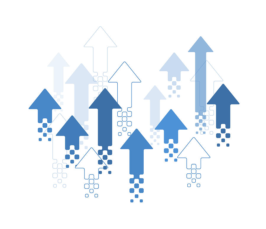 Upward Arrows Design Drawing by Amtitus