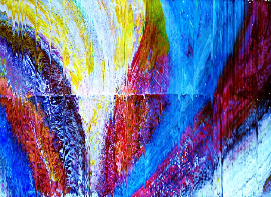 Feather Painting - Upward Bound Swirls of Many Colors by Anne-Elizabeth Whiteway