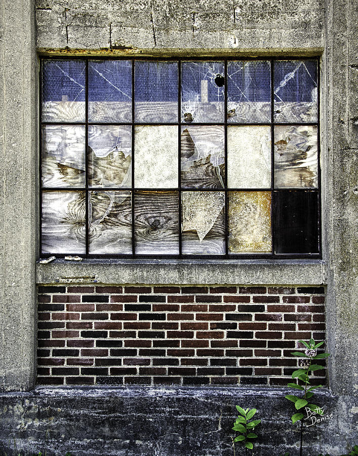 Abstract Photograph - Urban Art - Factory Window by Betty Denise