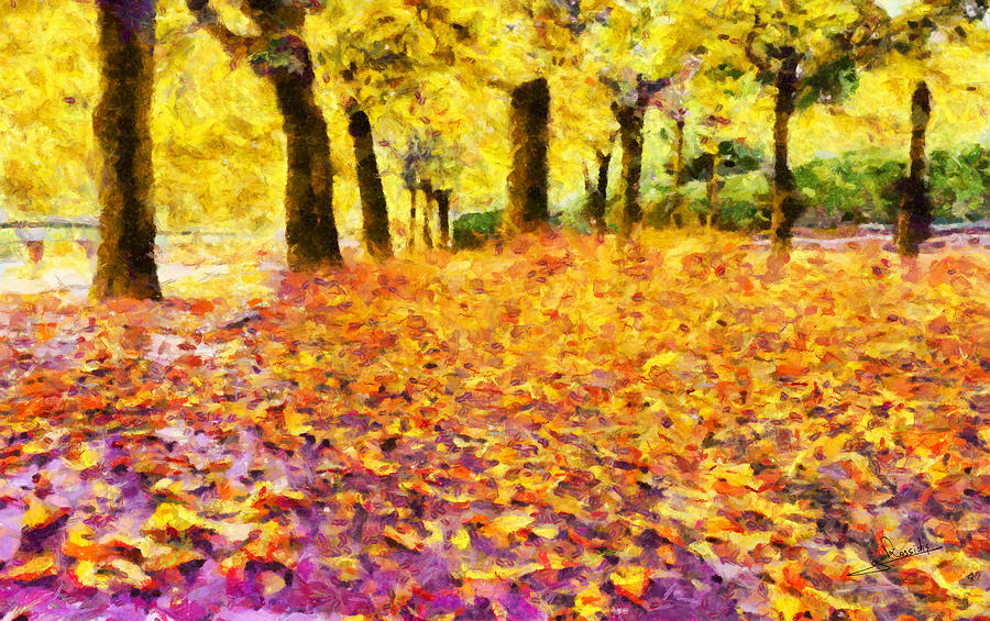 Urban autumn Painting by George Rossidis