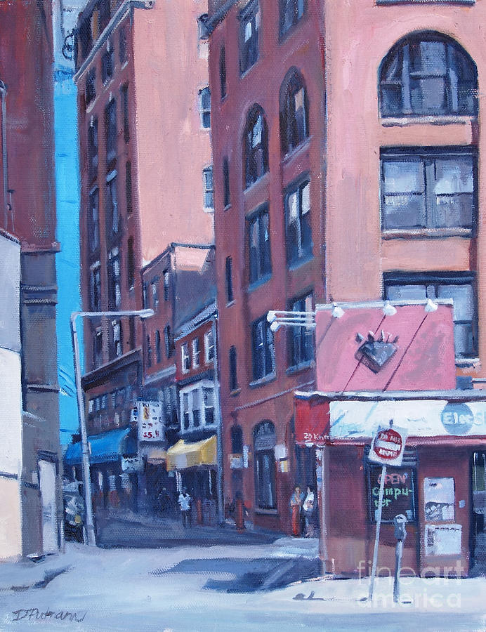 Urban Canyon Chinatown Painting by Deb Putnam
