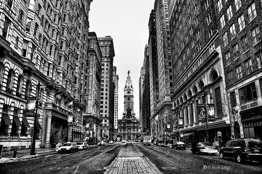 Urban Canyon - Philadelphia City Hall Photograph by Bill Cannon