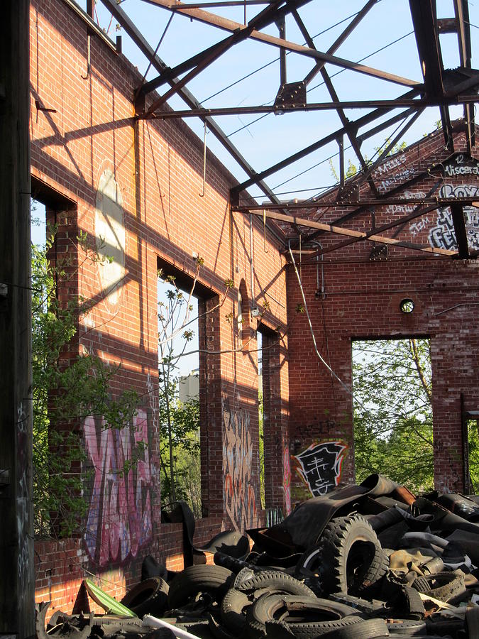 Brick Photograph - Urban Decay Solvay Ruins 14 by Anita Burgermeister