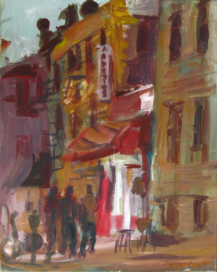 City Painting - Urban Dusk Scene by Edward Ching