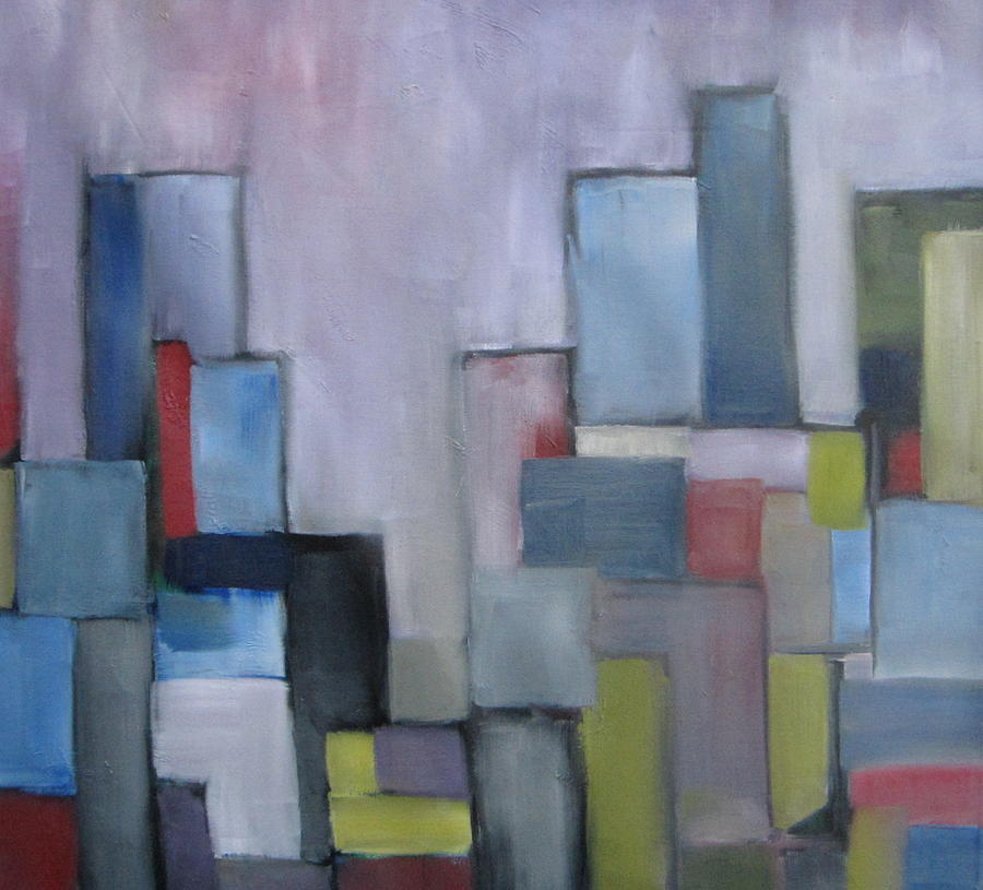 Abstract Painting - Urban Industrial by Patricia Cleasby