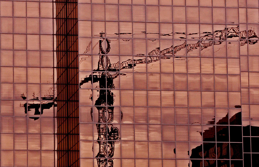 Crane Photograph - Urban Reflection 14 by Steve Raley