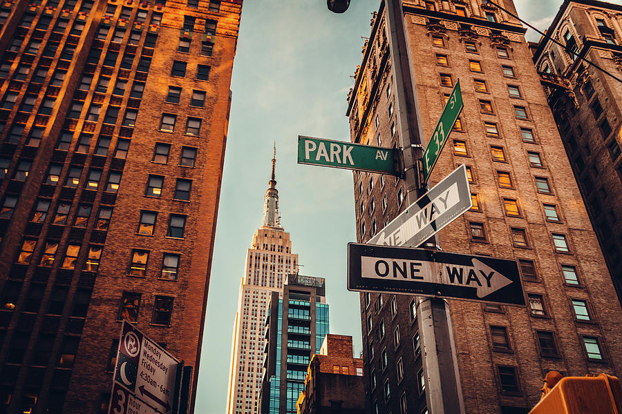 Urban Skyline In Midtown Manhattan With Photograph by Kolderal