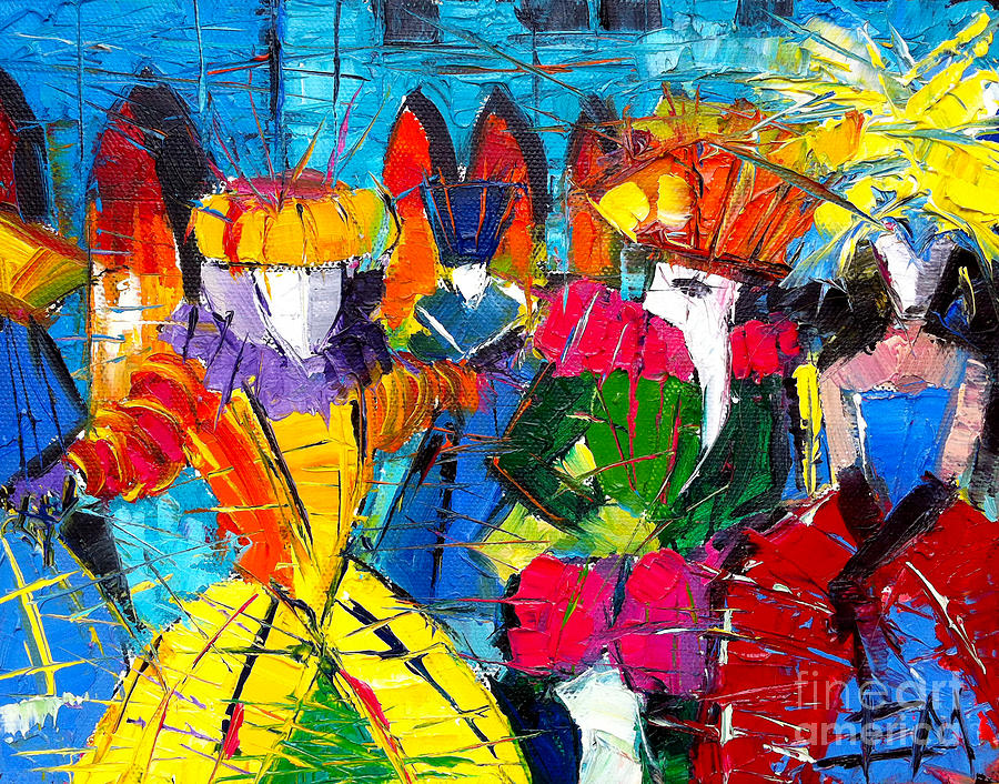 Urban Story - The Carnival 2 Painting by Mona Edulesco