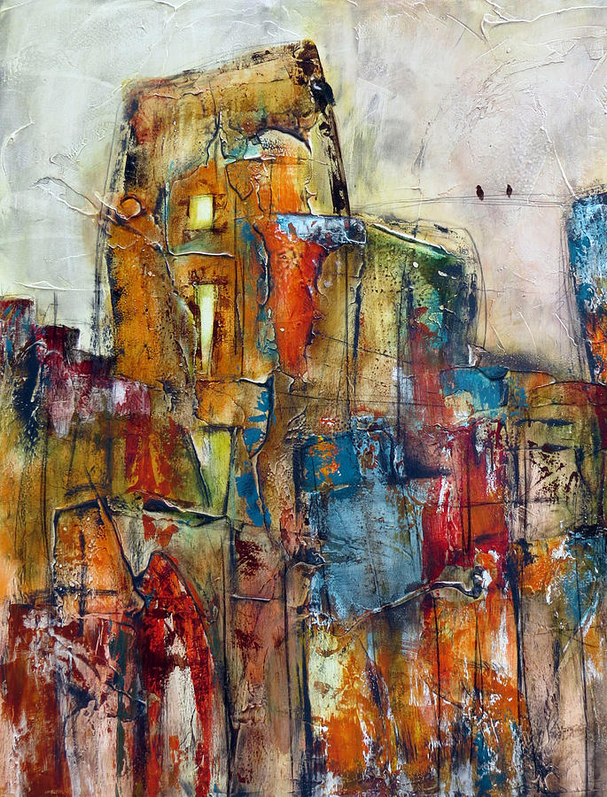 Urban Town Painting by Katie Black