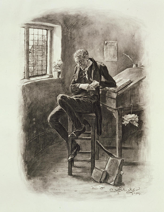 Male Drawing - Uriah Heep, From Charles Dickens A by Frederick Barnard