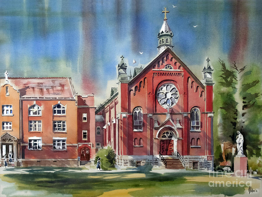 Arcadia Painting - Ursuline Academy with Doves by Kip DeVore