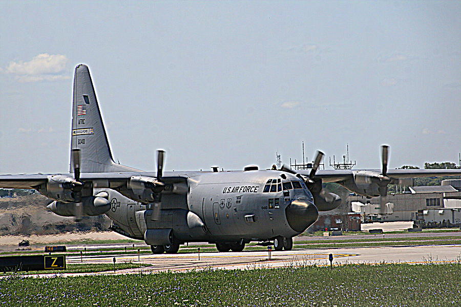 Airport Photograph - U.S. Air Force C-130 by Kay Novy
