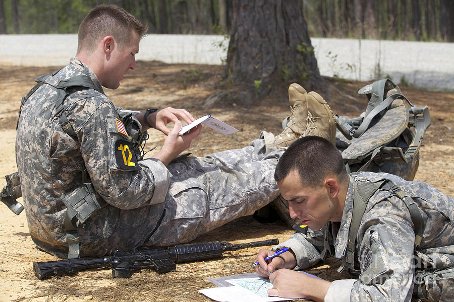 Fort Benning Photograph - U.s. Army Rangers Map Out Their Route by Stocktrek Images Fort Benning Photograph - U.s. Army Rangers Map Out Their Route by Stocktrek Images