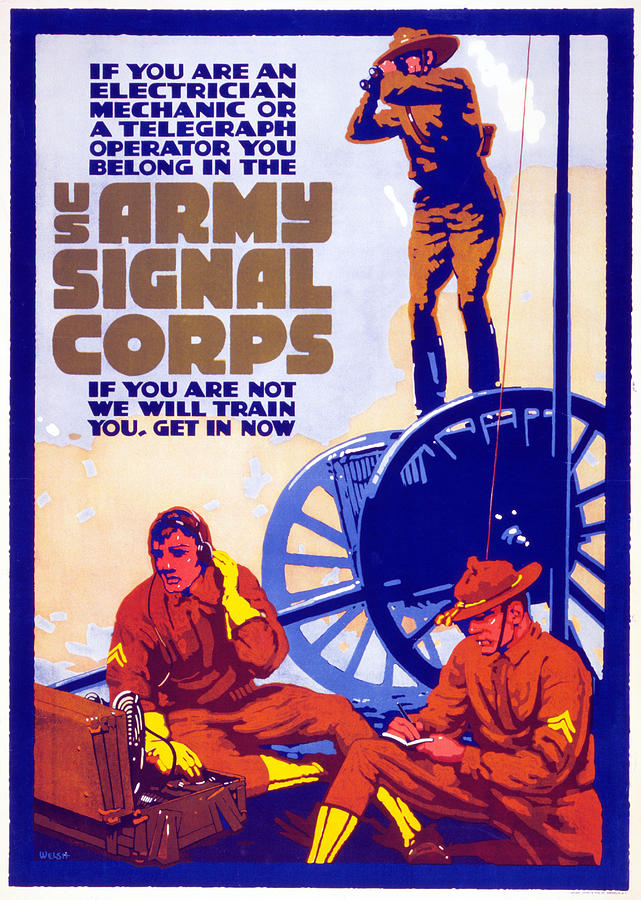Advert Drawing - Us Army Signal Corps, 1917-20 by Horace Devitt Welsh