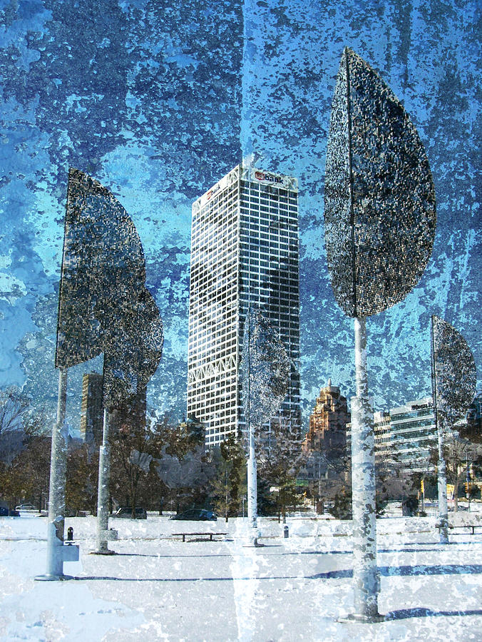 US Bank Winter Digital Art by Anita Burgermeister