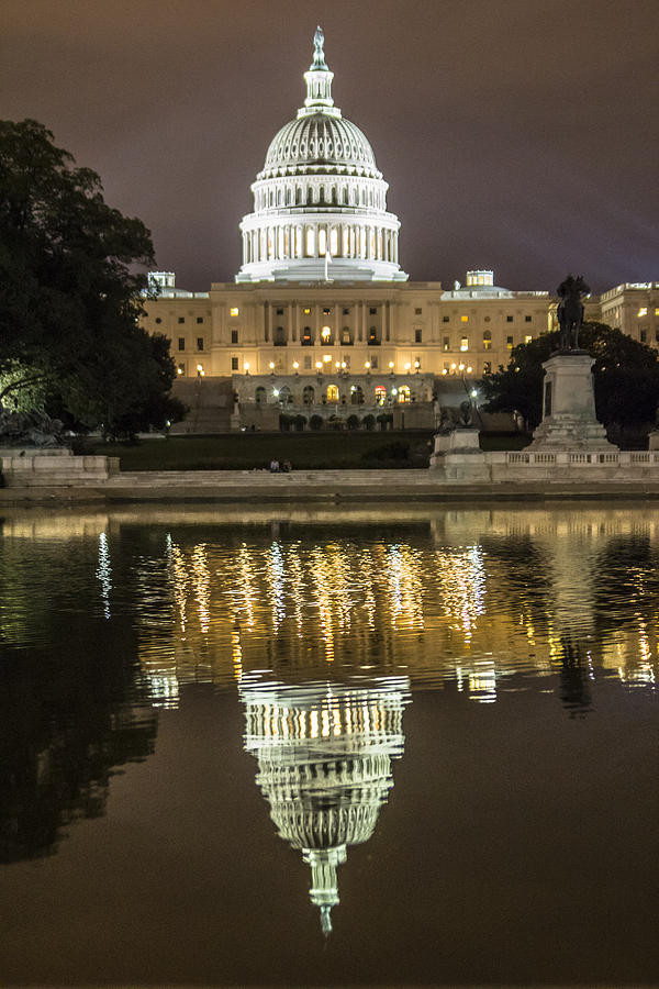 US Capital at night Photograph by John McGraw
