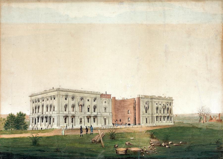 Us Capitol After 1814 Burning Photograph by Library Of Congress