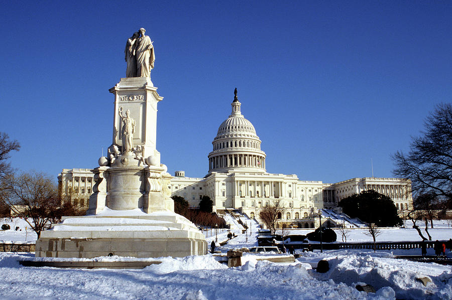Us Capitol Building In Winter Snow Photograph by Hisham Ibrahim Us Capitol Building In Winter Snow Photograph by Hisham Ibrahim