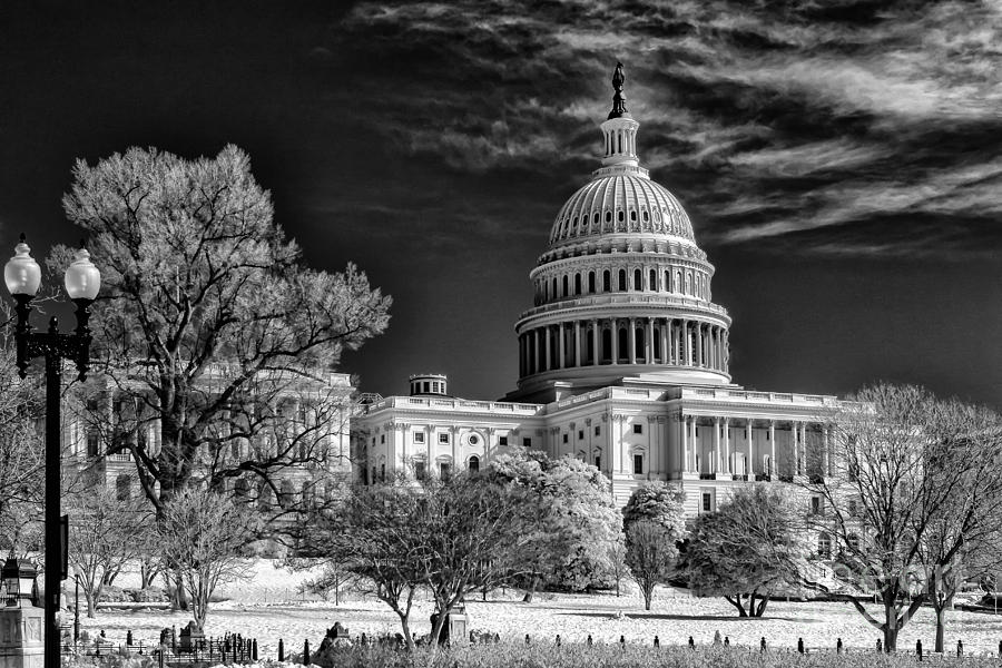 US Capitol - IR monochrome Photograph by Izet Kapetanovic