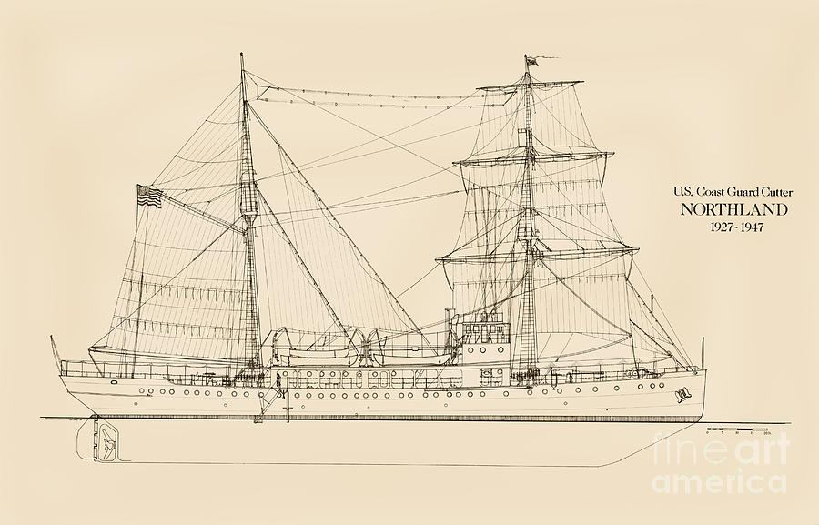 Uscg Drawing - U. S. Coast Guard Cutter Northland by Jerry McElroy