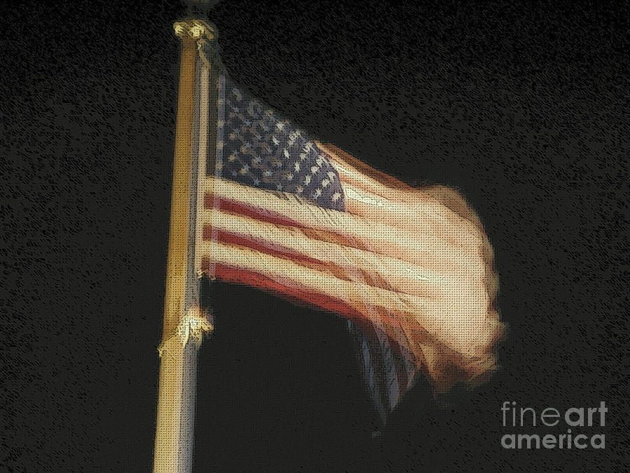 Statue Of Liberty Mixed Media - US Flag by Celestial Images