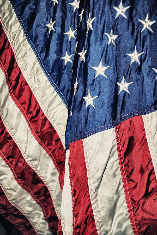 US Flag Closeup Digital Art by Michael Thomas