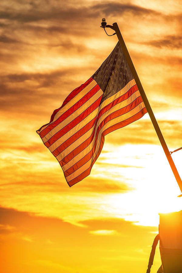 US flag on sunset Photograph by Anna Bryukhanova - Fine Art America