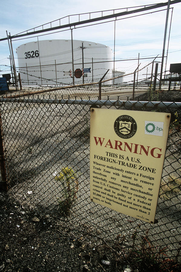 Us Foreign-trade Zone Sign Photograph by David Hay Jones/science Photo ...