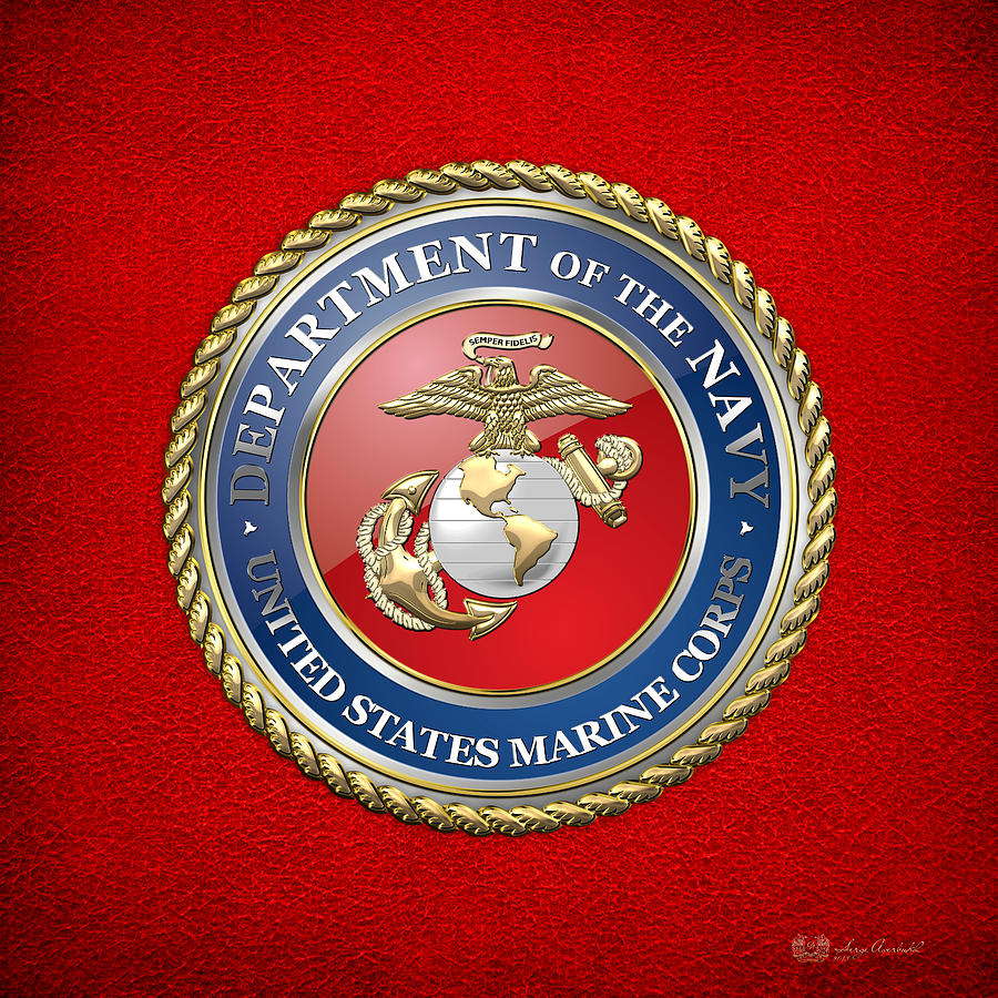 U. S. Marine Corps - U S M C Seal  Digital Art by Serge Averbukh